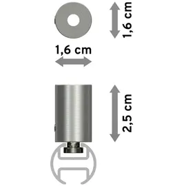 Interdeco GARDINENSTANGE INNENLAUF Sonius Samanto 100 cm, 1-läufig, 20 mm Ø Edelstahl-Optik