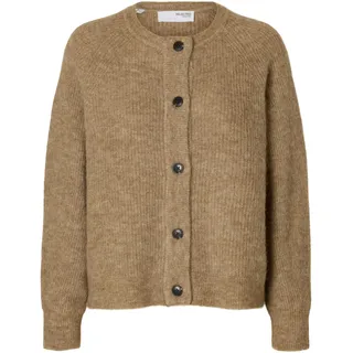 SELECTED FEMME Damen Slflulu Ls Short Noos Knit Cardigan, Sepia Tint, S - S