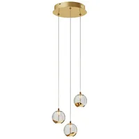 LUCANDE Hayley 3 Pendelleuchte Clear/Gold - Wohnzimmer