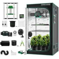 Mars Hydro Smart Growzelt Komplettset,FC-E3000 App Fernbedienung Dimmbar Light,100X100X180cm 1680D Hohe Reflektivität Mylar Grow Box Komplettset,4" intelligente App-Steuerung Belüftungssat