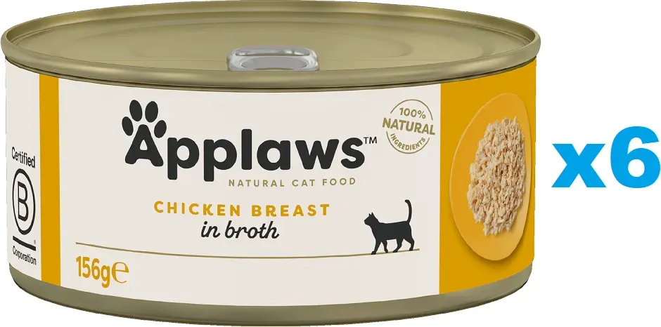 APPLAWS Cat Adult Chicken Breast in Broth Hähnchenbrust in Brühe 6x156g
