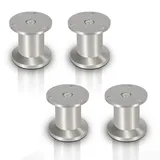 Lospitch 4er Set Aluminium Möbelfüße Höhe 80mm, belastbar bis 250 Kg, Runde Schrankfüße Tischfuß Sofafuß Möbelbeine, für Möbel, Küchenschränke, Höhenverstellbar 15mm