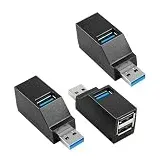 3 Pack USB Hub Mini USB, USB Hub Laptop 3 Port USB 3.0 Hub, 1 USB 3.0 und 2 USB 2.0, USB-Hubs mit Stromversorgung, Mini USB Splitter für USB-Sticks, Tastaturen, Festplatten, Drucker und Laptops