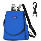 Fmeida Daypack Rucksack Damen Klein Handtasche 2 in 1 Anti Diebstahl Schultertasche Nylon Rucksäcke Wasserdichte Rucksacktasche Casual Klein Reiserucksack für Mädchen Blau