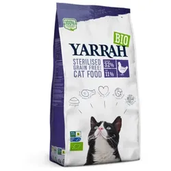 Yarrah Katze Trockenfutter weizenfrei für sterilisierte Katze - Huhn & Fisch bio 700g