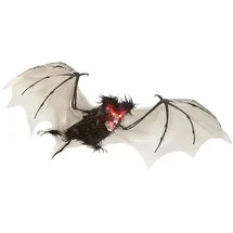 Magni W WIDMANN MILANO Party Fashion 10052 - Haarige Fledermaus mit pulsierend, blinkenden LED-Augen, 89cm, Dekoration, Hängedekoration, Horror, Halloween, Mottoparty