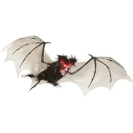 Magni W WIDMANN MILANO Party Fashion 10052 - Haarige Fledermaus mit pulsierend, blinkenden LED-Augen, 89cm, Dekoration, Hängedekoration, Horror, Halloween, Mottoparty