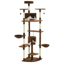 vidaXL Katzen-Kratzbaum 203 cm braun und weiß