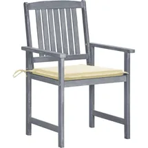 vidaXL Gartenstühle mit Kissen 8 Stk. Massivholz Akazie Grau