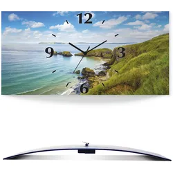 Artland Wanduhr »Küstenweg in Carrick-a-Rede«, 3D Optik gebogen, mit Quarz- oder Funkuhrwerk, versch. Größen Artland grün