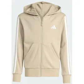 adidas ESSENTIALS FULL ZIP, HOODIE - Wonder Cargo / White - 128 in Braun WOCA/WHITE