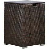 Teamson Home Gartenmöbel, Rattan für bis zu 9kg Quadratische Gasflasche Tankdeckel Aufbewahrungshalter Tisch mit Deckel für Gasfeuerstellen, Braun