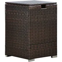 Teamson Home Gartenmöbel, Rattan für bis zu 9kg Quadratische Gasflasche Tankdeckel Aufbewahrungshalter Tisch mit Deckel für Gasfeuerstellen, Braun