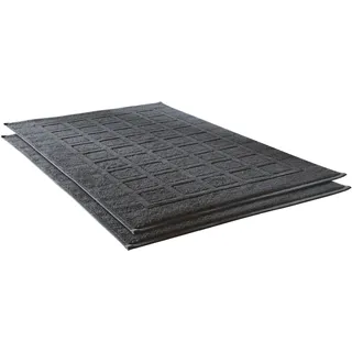 Dyckhoff Badematte DYCKHOFF "Planet" Gr. 10, grau (anthrazit), H:3mm, Baumwolle, Badematten, Badematte, Baumwolle, 2er Set Hotelmatte