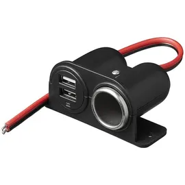 PRO PLUS Aufbau-Zigarettenanzündersteckdose, 2x USB-A, 12V/24V