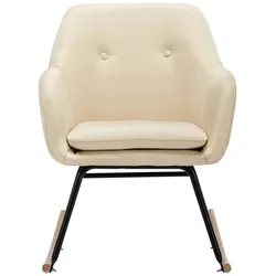 vidaXL Schaukelstuhl Creme Stoff
