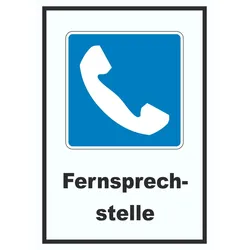 HB-Druck Fernsprech­stelle Telefon Symbol und Text A2 (420x594mm)