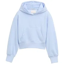 Tom Tailor Mädchen Cropped Hoodie Sweatshirt, blau, Uni, Gr. 128