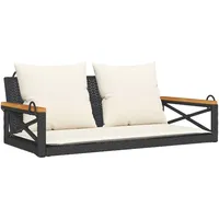furnicato Hängebank 109 x 62 x 40 cm Schwarz
