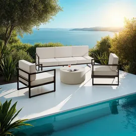 Tectake Comosa Garten-Loungeset für 5 Personen braun
