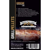 Grillschmecker Grillpellets Kirsche 15 kg - Holzpellets aus Kirschholz für Grill, Pelletofen & Smoker -