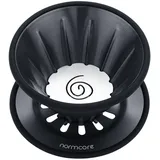 Normcore 2-in-1 Pour Over Kaffeefilter, Einzeltassen-Reise-Kaffeefilter, Kompatibel mit V60 und Wave Filterpapier, 304 Edelstahl, Schwarz