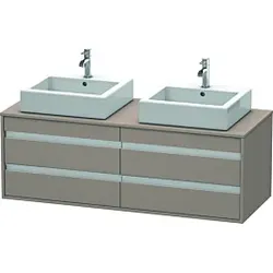 Duravit Ketho Waschtisch Unterschrank KT6657B4343 140x49,6x55cm, basalt matt