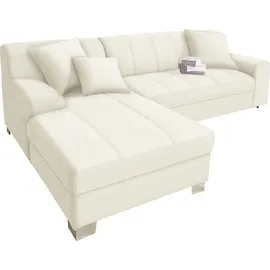 INOSIGN Ecksofa »Turah incl. Zierkissen, moderne Steppung, auch in Leder«, wahlweise mit Bettfunktion, Schlafsofa, B/T/H: 239/152/75 cm, L-Form