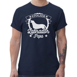 Shirtracer T-Shirt Stolzer Labrador Papa Geschenk für Hundebesitzer blau L