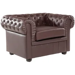 Sessel CHESTERFIELD Echtleder Braun