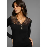 LAURA SCOTT Spitzenshirt in schwarz | Gr.: 42