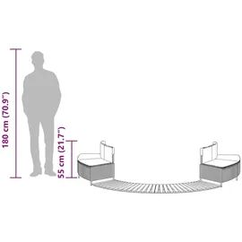 vidaXL Whirlpool-Umrandung Schwarz Poly-Rattan und Massivholz Akazie