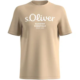 s.Oliver T-Shirt, mit Label-Print, Sand, XXL