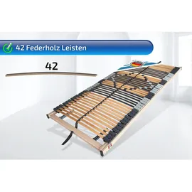 Matratzen Perfekt Lattenrost mit 42 Leisten Kopfteil verstellbar 90 x 190 cm