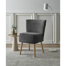 ed exciting design "Earl", grau (anthrazit), B:65cm H:89cm T:70cm, 95% Polyester, 5% Polyamide, Sessel, Cocktailsessel, Küchenstuhl, Küchensessel