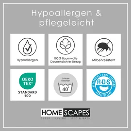 Homescapes Winterbettdecke 230x220 cm Entenfedern Daunen, Wärmeklasse 4, - Weiß