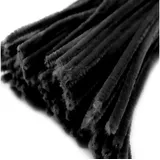 maDDma Pfeifenreiniger 20er Chenille-Draht 6mm, Länge 30cm, 28 Farben wählbar, Farbe:schwarz