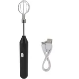 Elektrischer Handmixer Mit 3 Geschwindigkeitsstufen, Tragbarer Milchaufschäumer Für Selbstgebackene Produkte, Schwarz