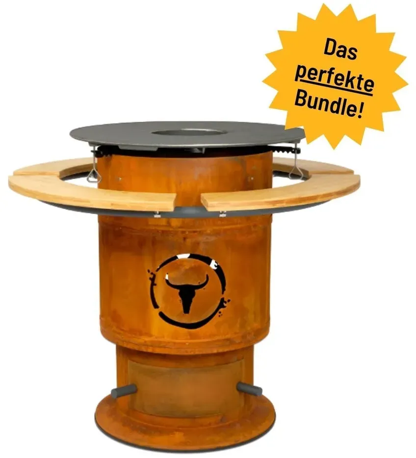 Moesta Bandit FirePlace inkl. lasierten Bambus Ablagen & BBQ-Disk