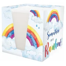 RNK RNK-Verlag Zettelbox Rainbow weiß inkl. ca. 900 Notizzettel weiß