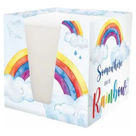 RNK RNK-Verlag Zettelbox Rainbow weiß inkl. ca. 900 Notizzettel weiß