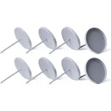 Novaliv 8x Kerzenpick Flach 6,5 cm GRAU