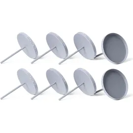 Novaliv 8x Kerzenpick Flach 6,5 cm GRAU