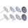 Novaliv 8x Kerzenpick Flach 6,5 cm GRAU
