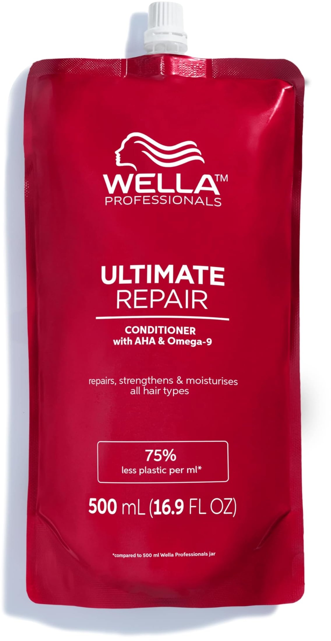 Wella Professionals Ultimate Repair tiefenwirksamer Conditioner – reparierende Haarspülung mit AHA und Omega 9 – feuchtigkeitsspendende Spülung für strapaziertes Haar – 500 ml Beutel