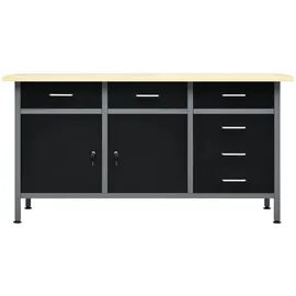 vidaXL Arbeitstisch Stahl 160 x 60 x 85 cm Schwarz