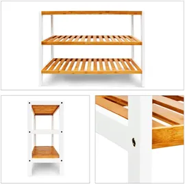 Relaxdays Schuhregal 70 x 55 x 25 cm braun-weiß