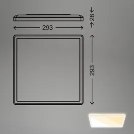 Briloner Brilo LED Panel Slim CTS Schalter Flach Backlight Weiß 29,3 cm x 29,3 cm