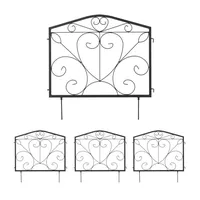 Relaxdays 4-tlg. Beetzaun aus Metall Schwarz