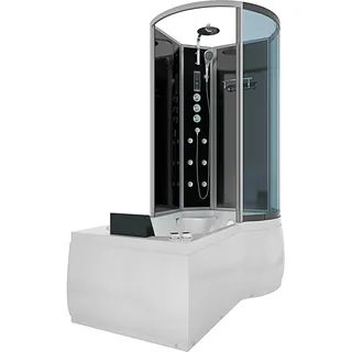 AcquaVapore Whirlpool Dusche K50-L33-WP Duschkabine Wanne 170x100 cm - Schwarz